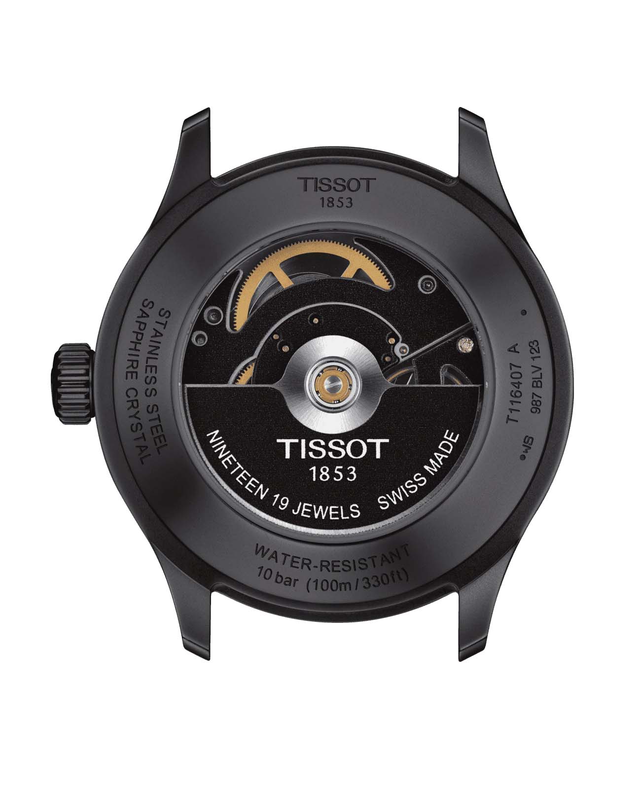 Tissot Tissot Gent XL Swissmatic T116.407.36.051.01, t-sport швейцария мужские часы на браслете кожаный боковой вид